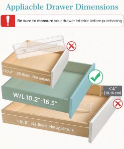 Alternative view of Vtopmart 12 Pack Drawer Dividers for Clothes. 4 High 10.2-16.5 Adjustable Expandable Dresser Drawer Organizer. Clear Plastic Separators for Dresser. Baby Clothing. Underwear. Cosmetic. Toiletries